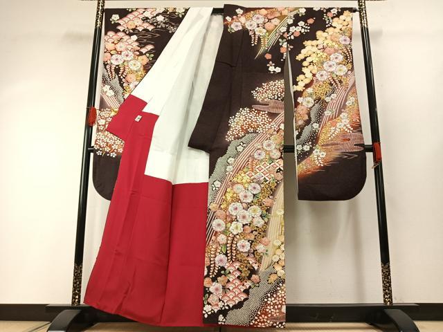 平和屋着物●豪華振袖　辻が花　絞り　暈し染め　金彩　銀通し地　京都きもの友禅扱い　正絹　逸品　AABH0796fy