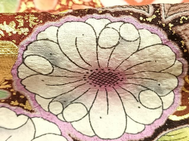 平和屋着物●豪華振袖　辻が花　絞り　暈し染め　金彩　銀通し地　京都きもの友禅扱い　正絹　逸品　AABH0796fy