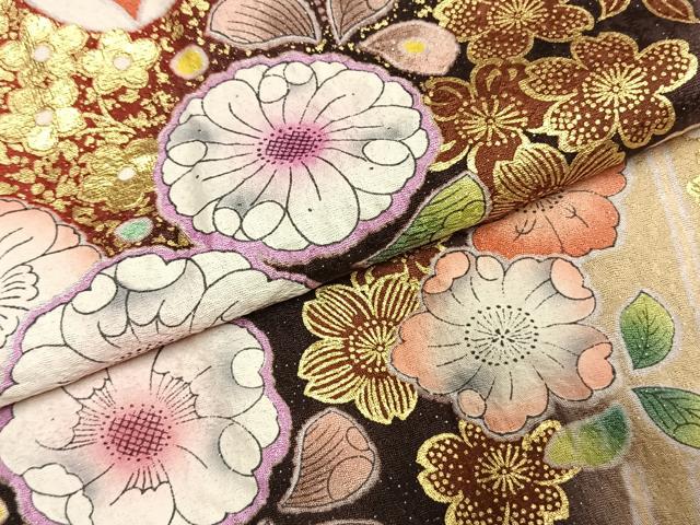 平和屋着物●豪華振袖　辻が花　絞り　暈し染め　金彩　銀通し地　京都きもの友禅扱い　正絹　逸品　AABH0796fy