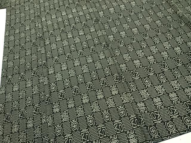 平和屋着物●西陣　お召　市松文様　反端付き　正絹　逸品　AABH0797fy