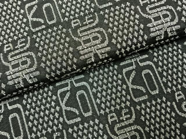 平和屋着物●西陣　お召　市松文様　反端付き　正絹　逸品　AABH0797fy