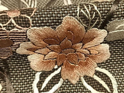 平和屋着物●本場大島紬　訪問着　総刺繍　カタス7マルキ　枝花文　正絹　逸品　AABH0800fy