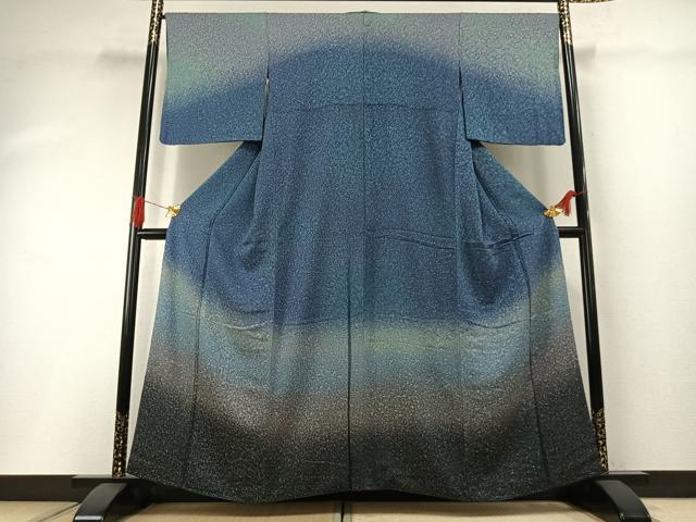 平和屋着物●訪問着　作家物　霞文　暈し染め　銀通し地　正絹　逸品　AABH0803fy