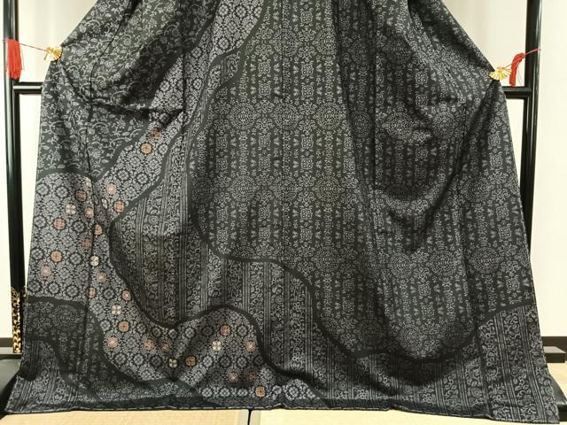 平和屋着物●本場大島紬　染大島　訪問着　吉祥花文　ロング丈　正絹　逸品　未使用　AABH0804fy