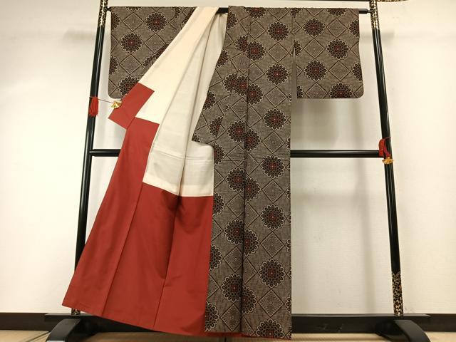 平和屋着物●本場大島紬　龍郷絣　正絹　逸品　AABH0806fy