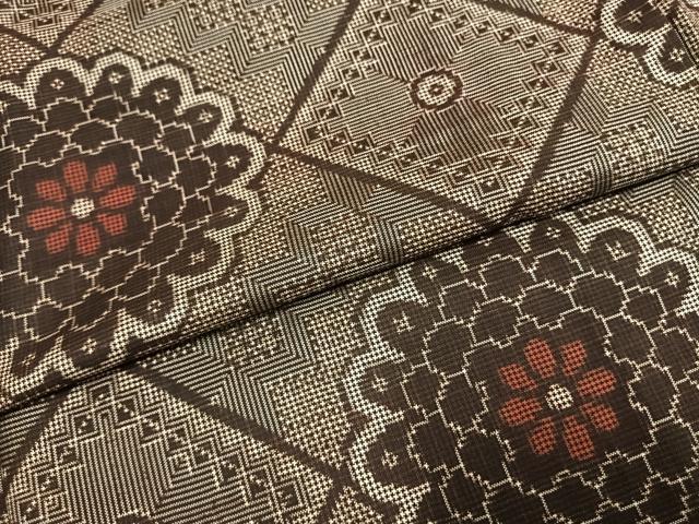 平和屋着物●本場大島紬　龍郷絣　正絹　逸品　AABH0806fy