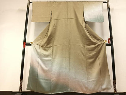 平和屋着物●訪問着　墨流し文様　暈し染め　正絹　逸品　AABH0808fy