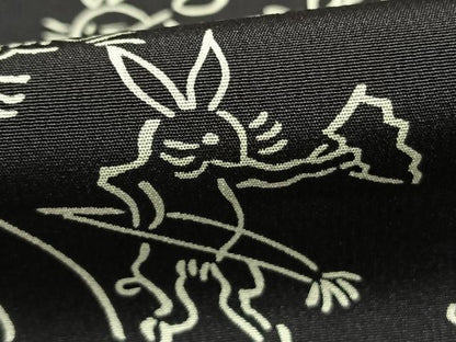 平和屋着物●長襦袢　無双仕立て　鳥獣戯画　洗える着物　未使用　AABH0809fy