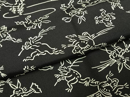 平和屋着物●長襦袢　無双仕立て　鳥獣戯画　洗える着物　未使用　AABH0809fy