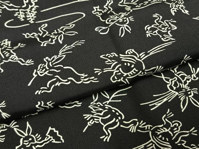 平和屋着物●長襦袢　無双仕立て　鳥獣戯画　洗える着物　未使用　AABH0809fy