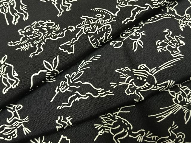 平和屋着物●長襦袢　無双仕立て　鳥獣戯画　洗える着物　未使用　AABH0809fy