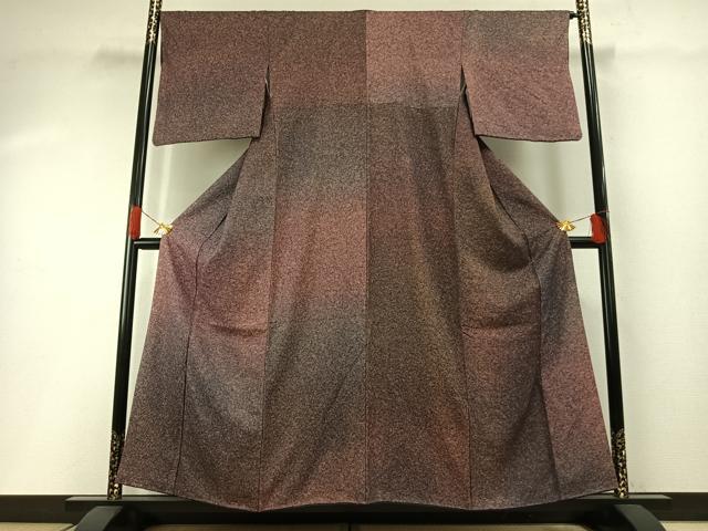 平和屋着物●上質な小紋　霞文　暈し染め　金通し地　正絹　逸品　AABH0810fy