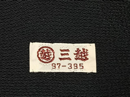 平和屋着物●創業460年・千總　黒留袖　駒刺繍　花鳥文　金糸　三越扱い　正絹　逸品　AABH0812fy