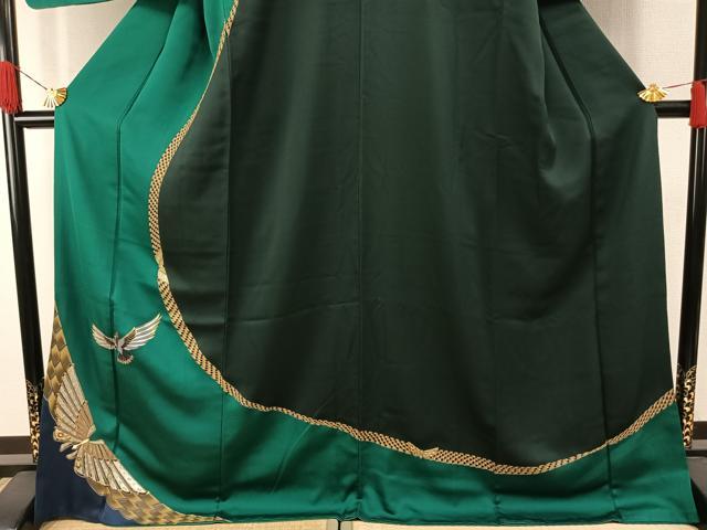 平和屋着物●螺鈿作家　甲斐泰造　訪問着　飛鳥文　金銀彩　ロング丈　正絹　逸品　AABH0813fy