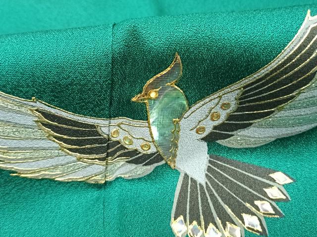 平和屋着物●螺鈿作家　甲斐泰造　訪問着　飛鳥文　金銀彩　ロング丈　正絹　逸品　AABH0813fy