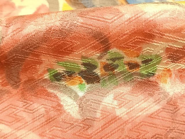 平和屋着物○上質な小紋 手描き 草花文 正絹 逸品 AABH0822fy