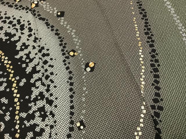 平和屋着物●訪問着　駒刺繍　流水鹿の子文　金彩　正絹　逸品　AABH0824fy