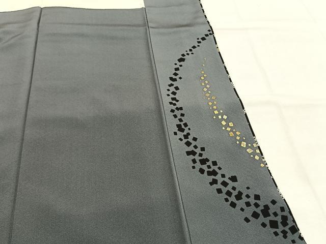 平和屋着物●訪問着　駒刺繍　流水鹿の子文　金彩　正絹　逸品　AABH0824fy