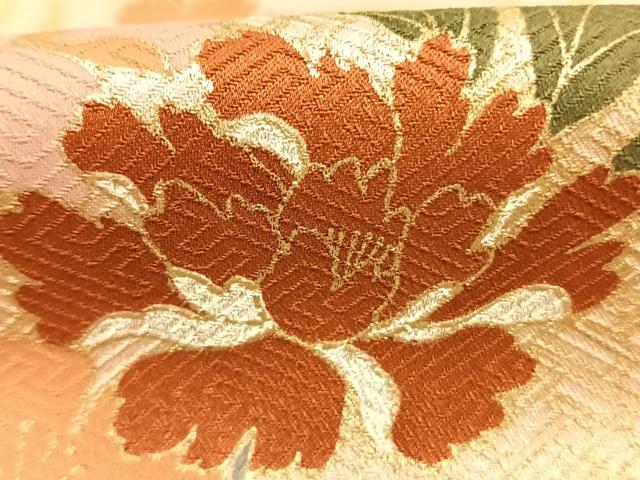 平和屋着物●訪問着　草花文　金彩　正絹　逸品　AABH0825fy