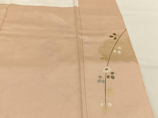 平和屋着物●訪問着　草花文　金彩　正絹　逸品　AABH0825fy