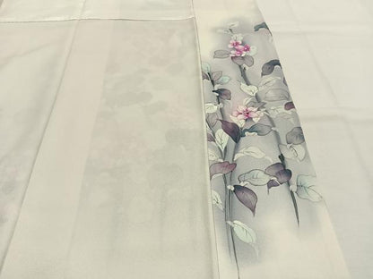 平和屋着物●訪問着　作家物　手描き　花鳥文　暈し染め　正絹　逸品　AABH0826fy