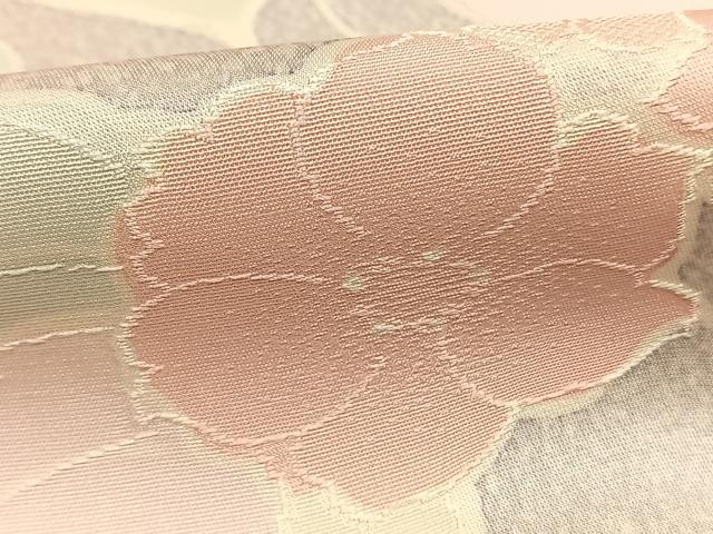 平和屋着物●上質な小紋　地紋起こし　草花文　正絹　逸品　AABH0827fy