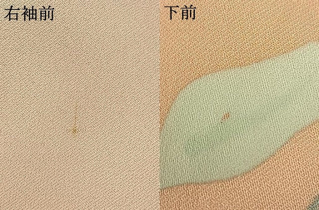 平和屋着物●上質な小紋　手描き　草花文　暈し染め　正絹　逸品　AABH0828fy