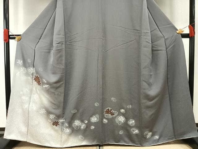 平和屋着物●訪問着　作家物　舞花文　暈し染め　正絹　逸品　AABH0830fy