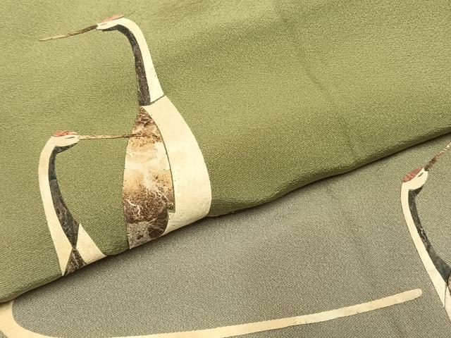 平和屋着物●蓑虫工芸作家　田尾笛秋　訪問着　鶴　暈し染め　正絹　逸品　未使用　AABH0832fy