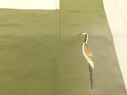 平和屋着物●蓑虫工芸作家　田尾笛秋　訪問着　鶴　暈し染め　正絹　逸品　未使用　AABH0832fy