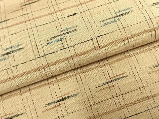 平和屋着物●上質な紬　格子　正絹　逸品　AABH0833fy