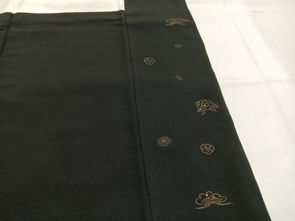 平和屋着物●中国三大刺繍　総刺繍　スワトウ刺繍　汕頭刺繍　黒留袖　扇面花文　金糸　松坂屋扱い　正絹　逸品　AABH0834fy
