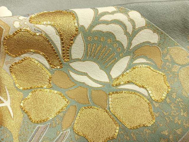 平和屋着物●西彩苑　色留袖　駒刺繍　草花文　金彩　高島屋扱い　正絹　逸品　AABH0837fy