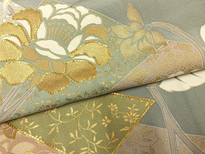 平和屋着物●西彩苑　色留袖　駒刺繍　草花文　金彩　高島屋扱い　正絹　逸品　AABH0837fy
