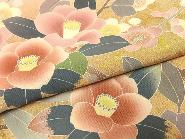 平和屋着物●訪問着　友禅　作家物　枝花文　暈し染め　金彩　正絹　逸品　AABH0840fy