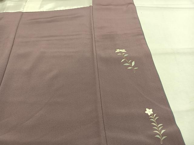 平和屋着物●訪問着　刺繍　貝紫　吉祥花文　暈し染め　金糸　金彩　ロング丈　正絹　逸品　AABH0843fy