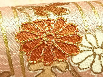 平和屋着物●銀座きしや　訪問着　駒刺繍　草花文　金彩　たとう紙付き　正絹　逸品　AABH0845fy