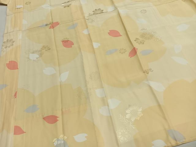 平和屋着物●長襦袢　単衣　舞花文　正絹　逸品　AABH0847fy 平和屋着物○長襦袢 単衣 舞花文 正絹 逸品 AABH0847fy