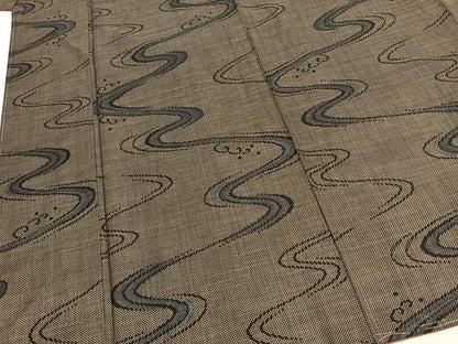 平和屋着物●本場大島紬　一元絣　流水文　正絹　逸品　未使用　AABH0850fy