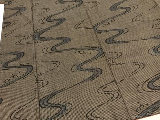 平和屋着物●本場大島紬　一元絣　流水文　正絹　逸品　未使用　AABH0850fy