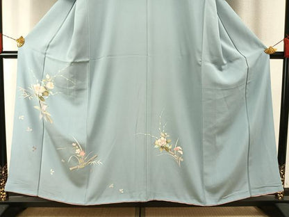 平和屋着物●訪問着　友禅　草花文　金彩　正絹　逸品　AABH0853fy