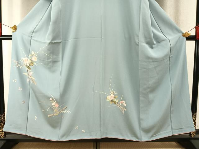 平和屋着物●訪問着　友禅　草花文　金彩　正絹　逸品　AABH0853fy