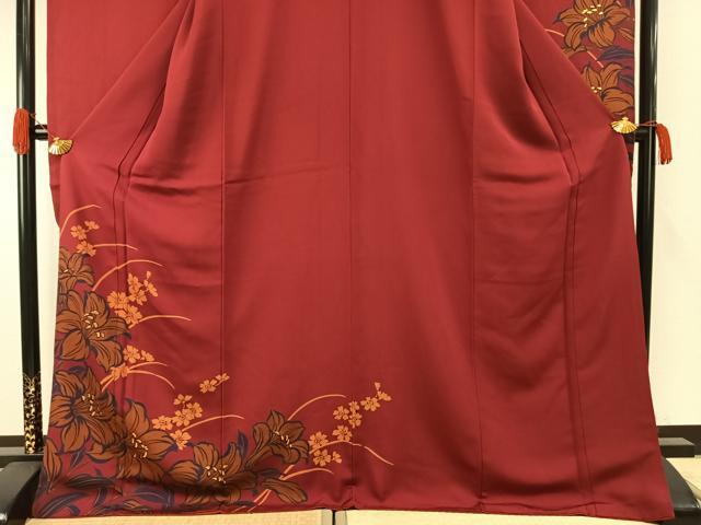 平和屋着物●豪華振袖　草花文　金彩　ロング丈　正絹　逸品　AABH0863fy