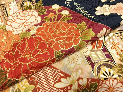 平和屋着物●豪華振袖　駒刺繍　御所車花文　金彩　京都きもの友禅扱い　正絹　逸品　AABH0867fy