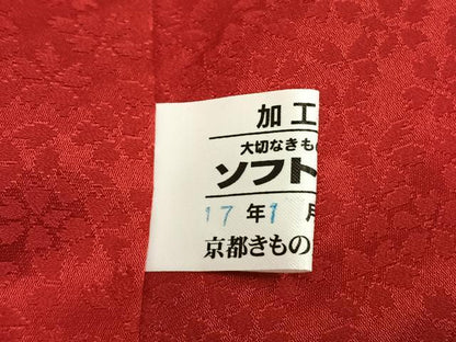 平和屋着物●豪華振袖　駒刺繍　御所車花文　金彩　京都きもの友禅扱い　正絹　逸品　AABH0867fy