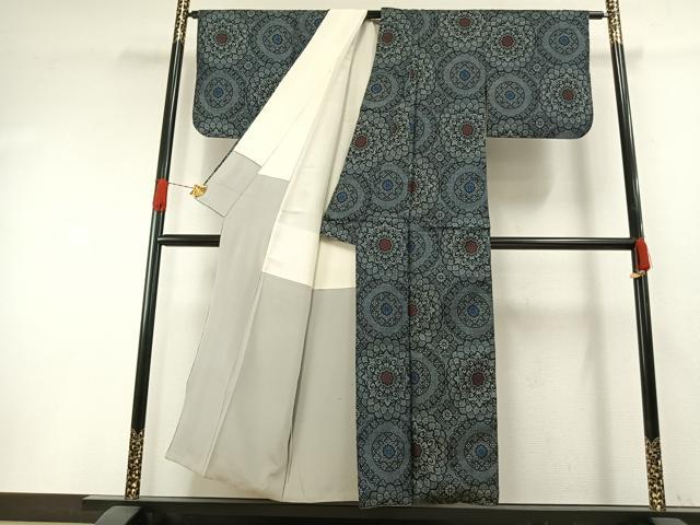 平和屋着物●本場大島紬　割込み絣　正絹　逸品　AABH0871fy