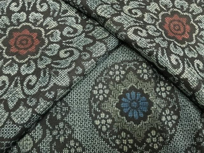 平和屋着物●本場大島紬　割込み絣　正絹　逸品　AABH0871fy