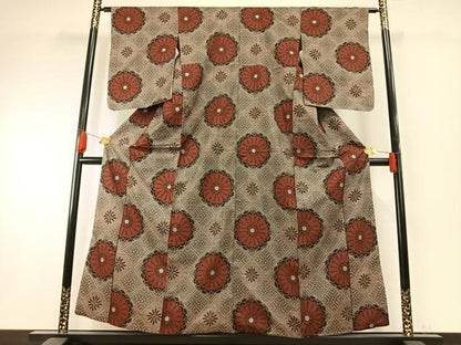 平和屋着物●本場大島紬　龍郷絣　正絹　逸品　AABH0872fy