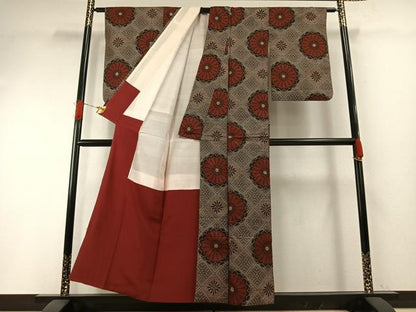 平和屋着物●本場大島紬　龍郷絣　正絹　逸品　AABH0872fy