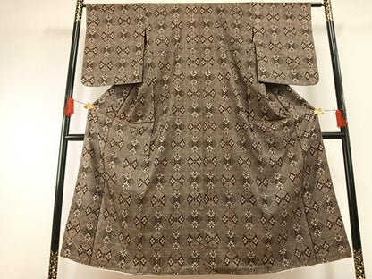 平和屋着物●本場大島紬　龍郷絣　正絹　逸品　AABH0873fy